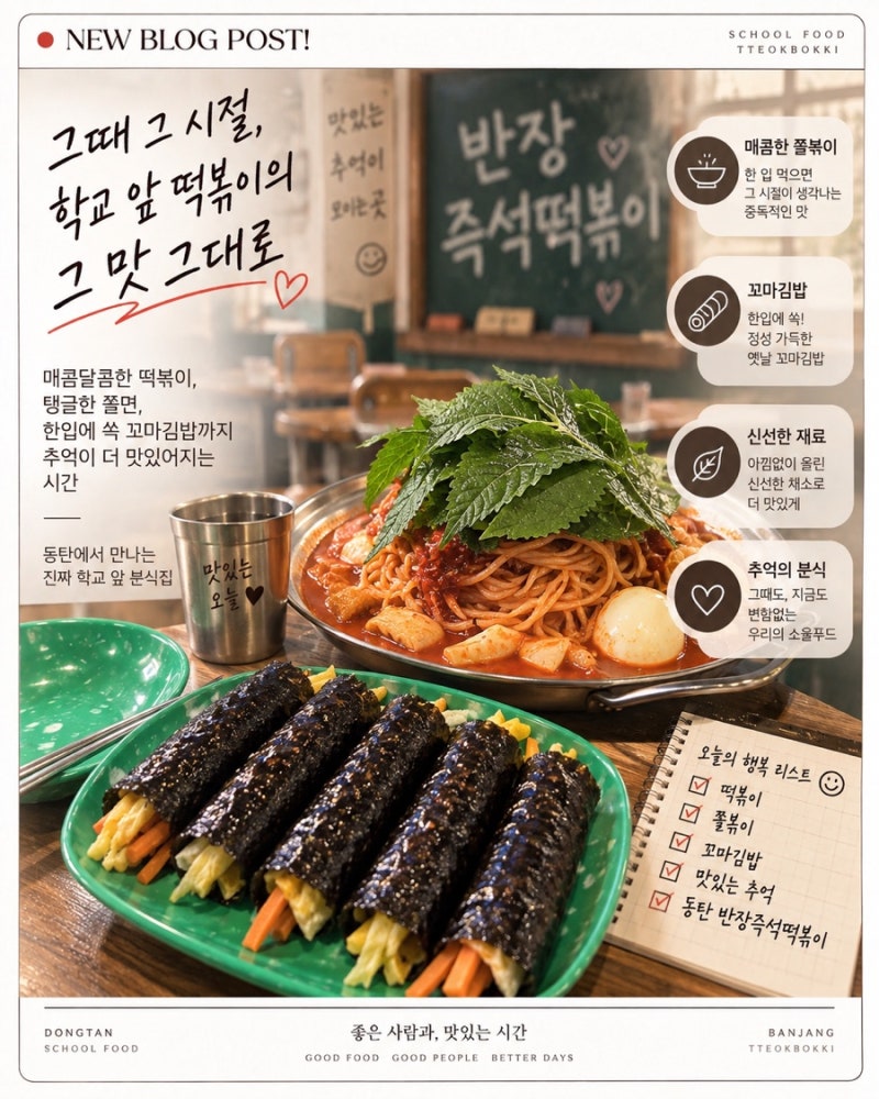 동탄 즉석떡볶이 반장즉석떡볶이, 추억 가득한 복고풍 숨은맛집