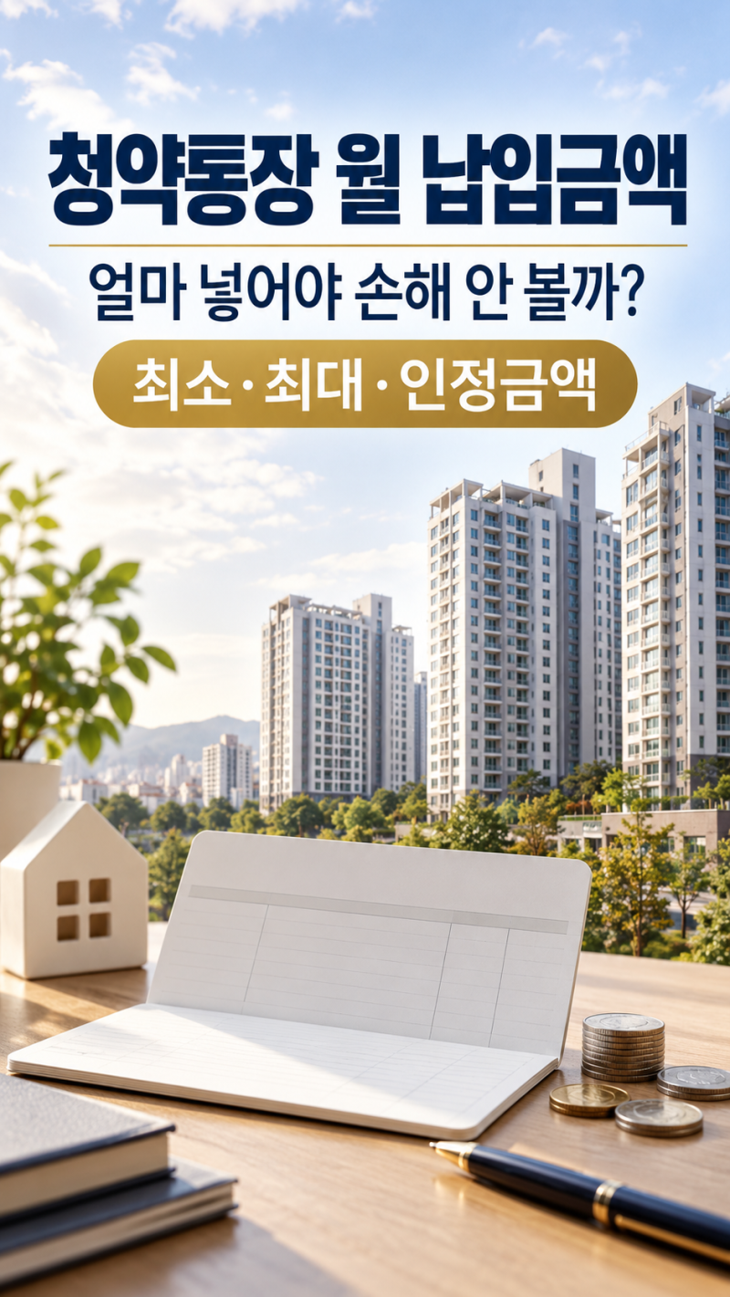 청약통장 월 납입금액, 얼마 넣어야 손해 안 볼까?｜최소·최대·인정금액