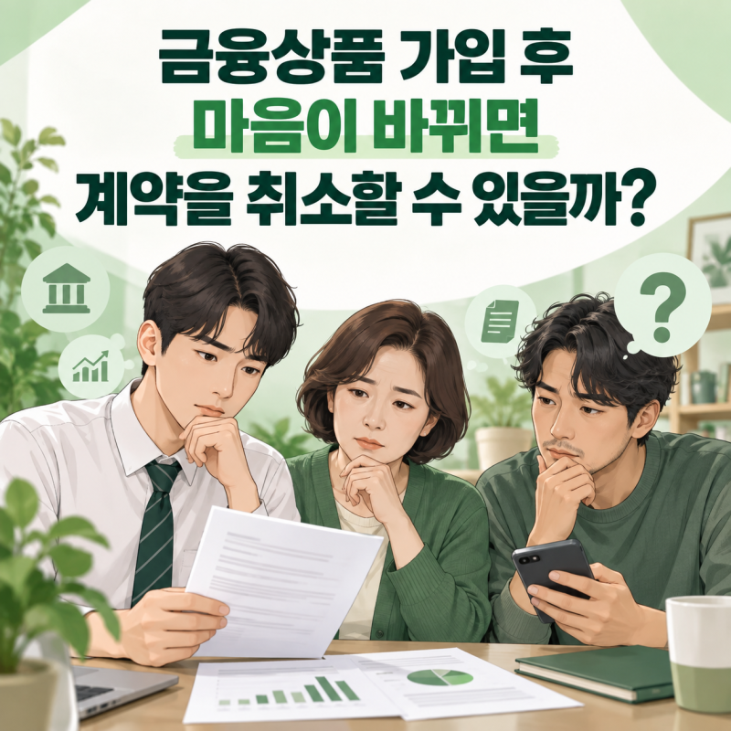 금융상품 가입 후 마음이 바뀌면 계약을 취소할 수 있을까?