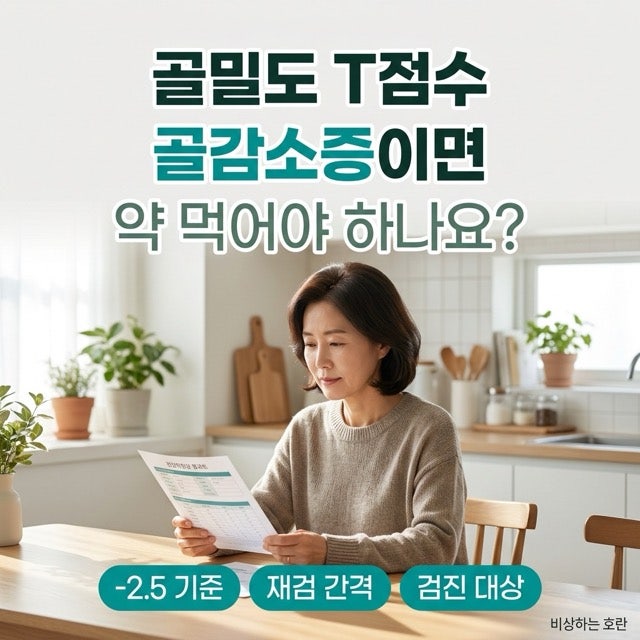 골밀도 T점수, 골감소증이면 약 먹어야 하나요?