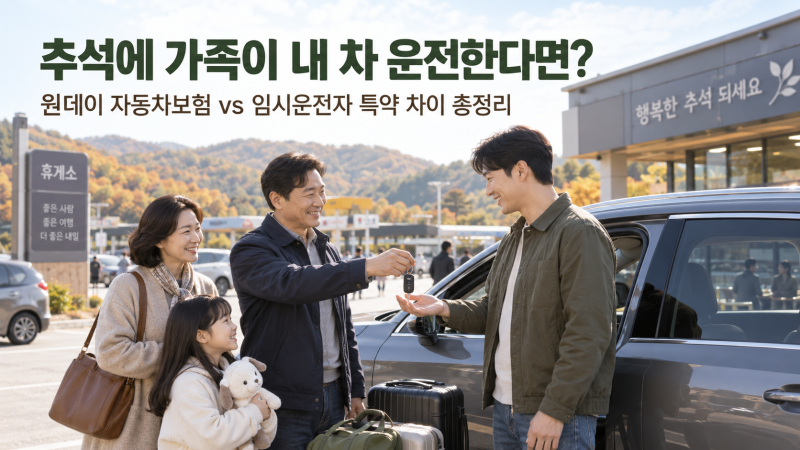 추석에 가족이 내 차 운전한다면?｜원데이 자동차보험 vs 임시운전자 특약 차이 총정리