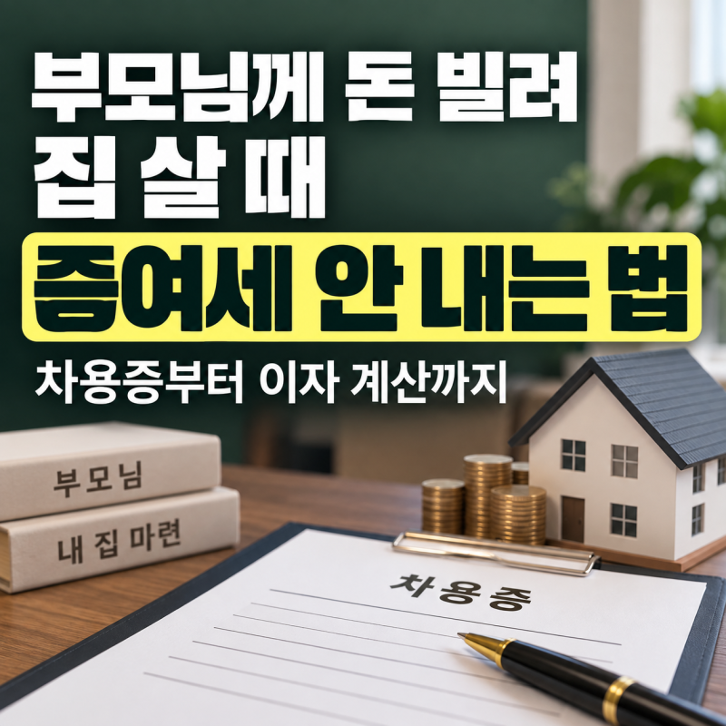 부모님께 돈 빌려 집 살 때 증여세 안 내는 법: 차용증부터 이자 계산까지