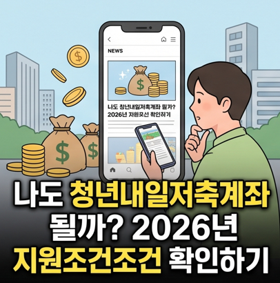 나도 청년내일저축계좌 될까? 2026년 지원조건 확인하기