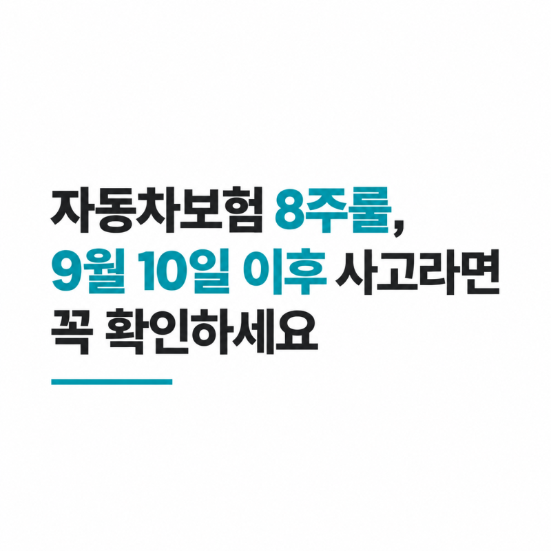 자동차보험 8주룰, 9월 10일 이후 사고라면 꼭 확인하세요 [필독]