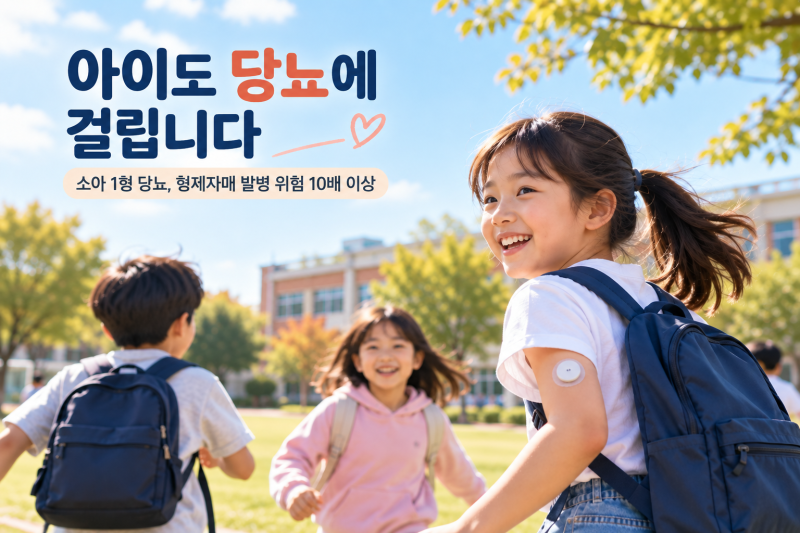 아이도 당뇨에 걸립니다｜소아 1형 당뇨, 형제자매 발병 위험 10배 이상