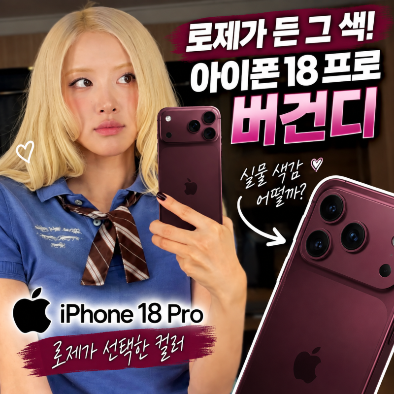 로제가 들자 더 예뻐 보인다? 아이폰 18프로 버건디 실물 색감