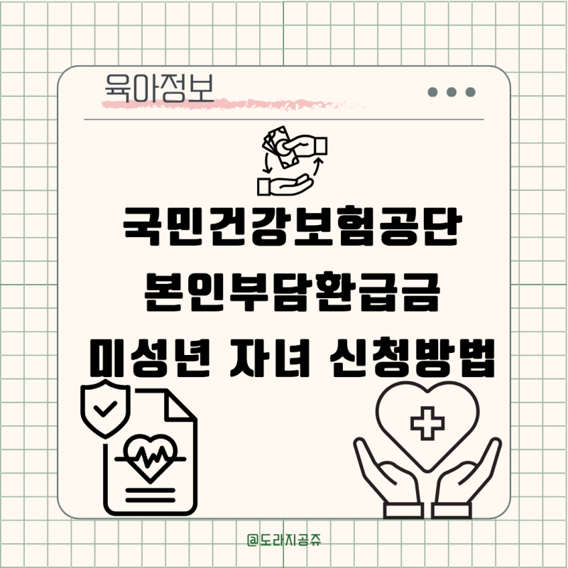 4살 아기 국민건강보험공단 본인부담환급금은? 미성년 자녀 부모 신청 방법 지급 시기 공유