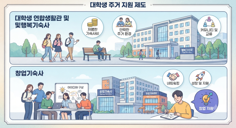 대학생 행복기숙사,연합생활동,창업기숙사제도 신청방법