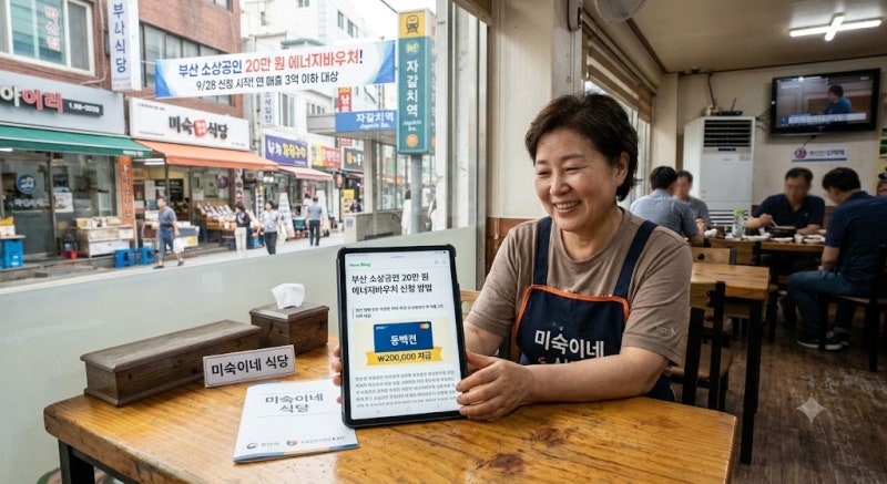 부산 소상공인 20만 원 에너지바우처 신청 방법과 자격 요건 총정리 (연 매출 3억 이하)