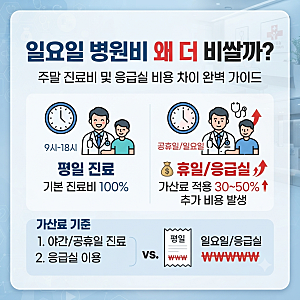 일요일 병원비 왜 더 비쌀까? 주말 진료비 및 응급실 비용 차이 완벽 가이드