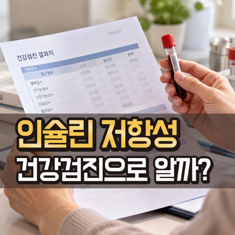 건강검진에서 인슐린 저항성은 어떻게 알까? 함께 볼 검사 4가지