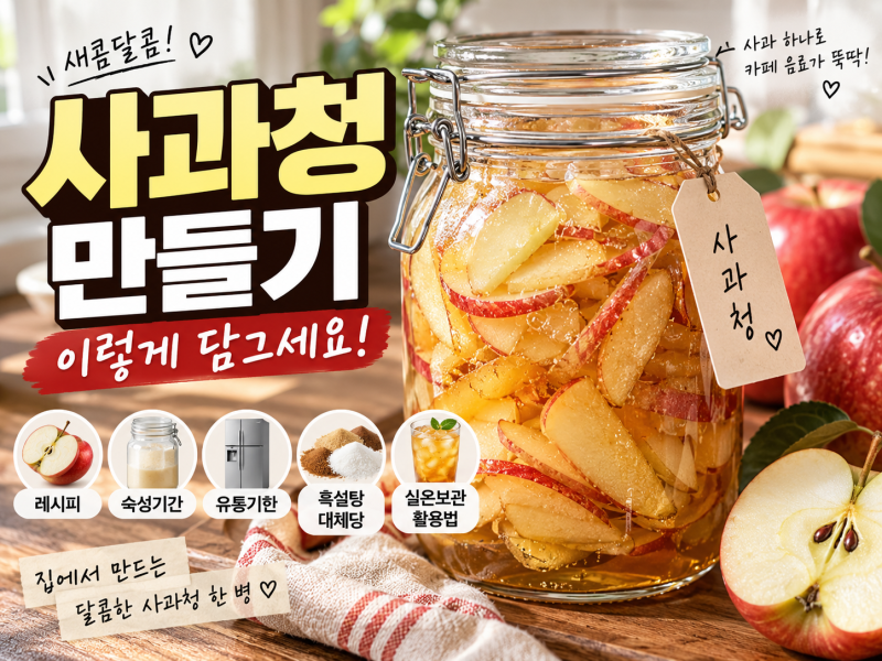 사과청 만들기 이렇게 담그세요! 숙성기간·유통기한부터 흑설탕·대체당·실온보관까지 ㅣ ....