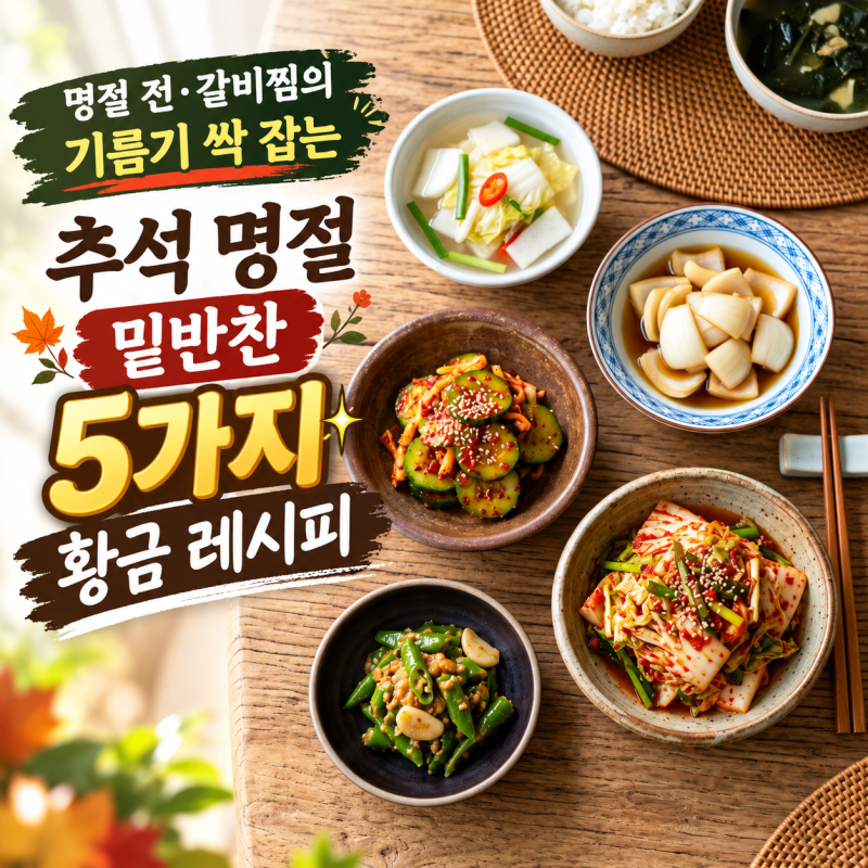 명절 전·갈비찜의 기름기 싹 잡는 추석 명절 밑반찬 5가지 황금 레시피