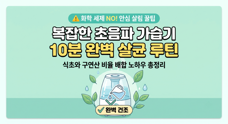 가습기 청소 식초와 구연산 비율 배합 노하우: 화학 세제 없이 복잡한 초음파 가습기 10분 완....