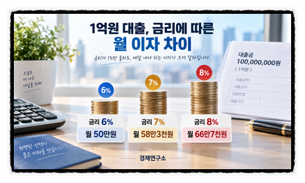 1억 대출 금리 7%면 한 달 이자 얼마? 이자만 내도 58만 3천 원입니다