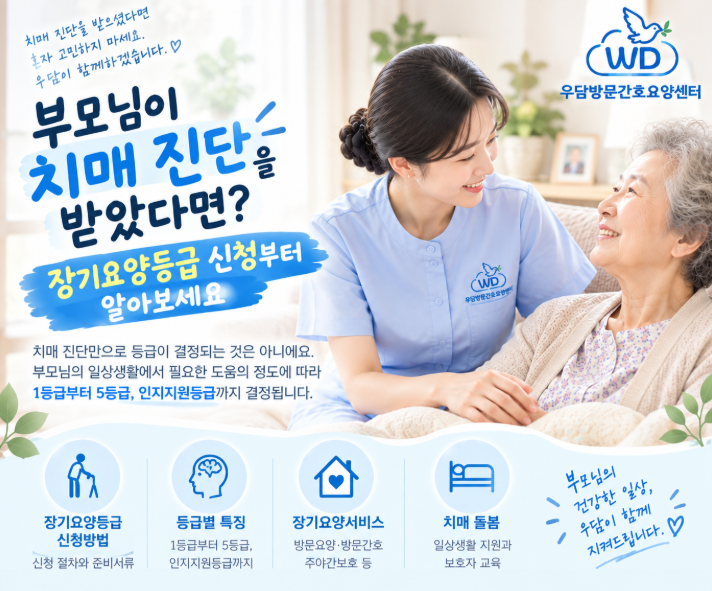 부모님이 치매 진단을 받았다면? 장기요양등급 신청부터 알아보세요