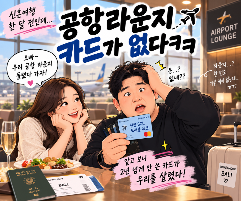 신혼여행 한 달 전 공항라운지 카드가 없다ㅋㅋ｜신한 SOL트래블 체크카드가 살렸습니다