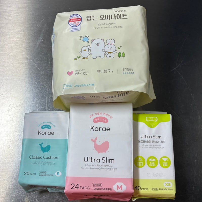 팬티라이너부터 입는 오버나이트까지 춤추는고래 생리대 4종 후기