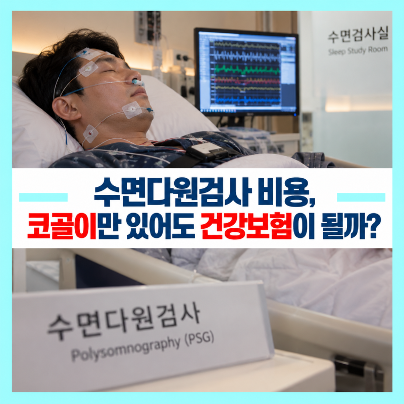 수면다원검사 비용, 코골이만 있어도 건강보험이 될까? 급여·비급여 확인법
