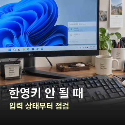 한영키 안 될 때, 윈도우11 입력 언어와 한글 모드 확인법