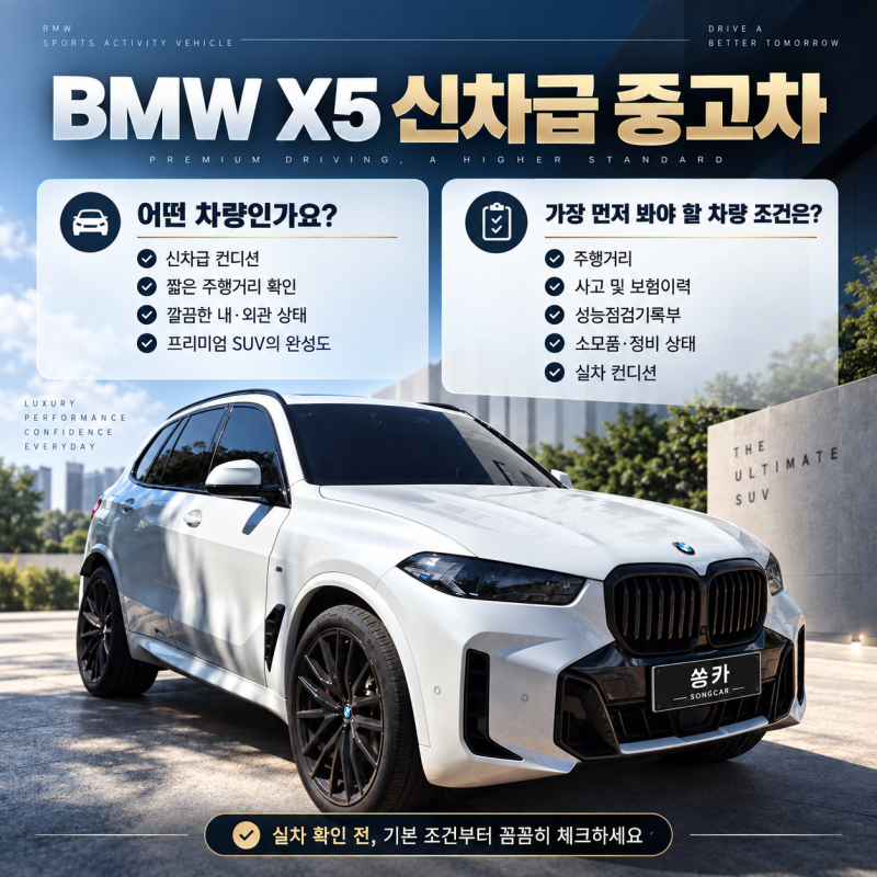 2026 BMW X5 xDrive40d M스포츠 프로 온라인 익스클루시브, 신차보다 2,640만원 저렴 판매가 11,800만....