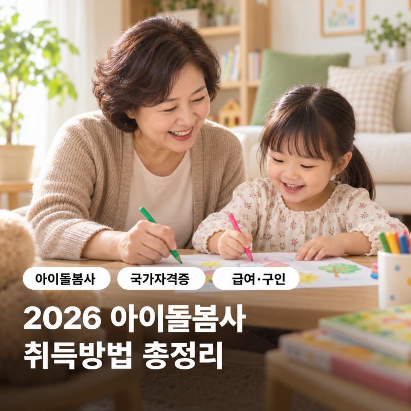 2026 아이돌봄사 국가자격증 취득방법｜교육과정·급여·구인까지