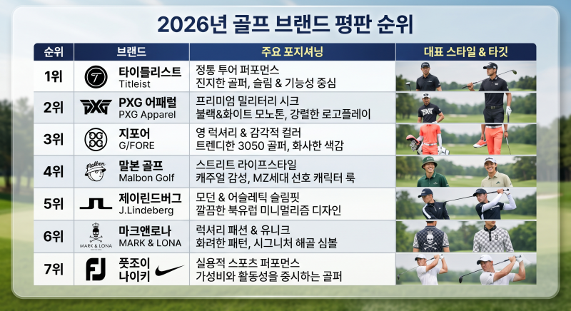 골프웨어 브랜드 순위 및 계급도: 라운딩 전 꼭 알아야 할 인기 브랜드