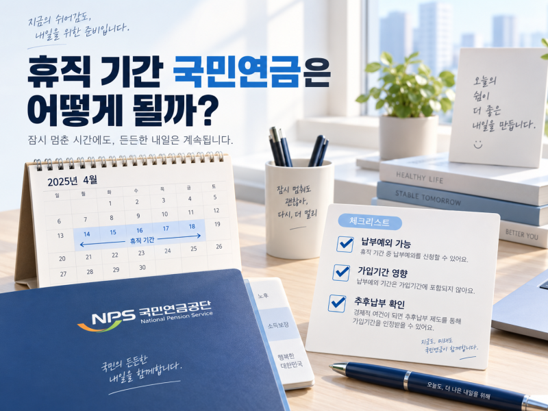 휴직 기간에 국민연금·건강보험료는 어떻게 달라질까?