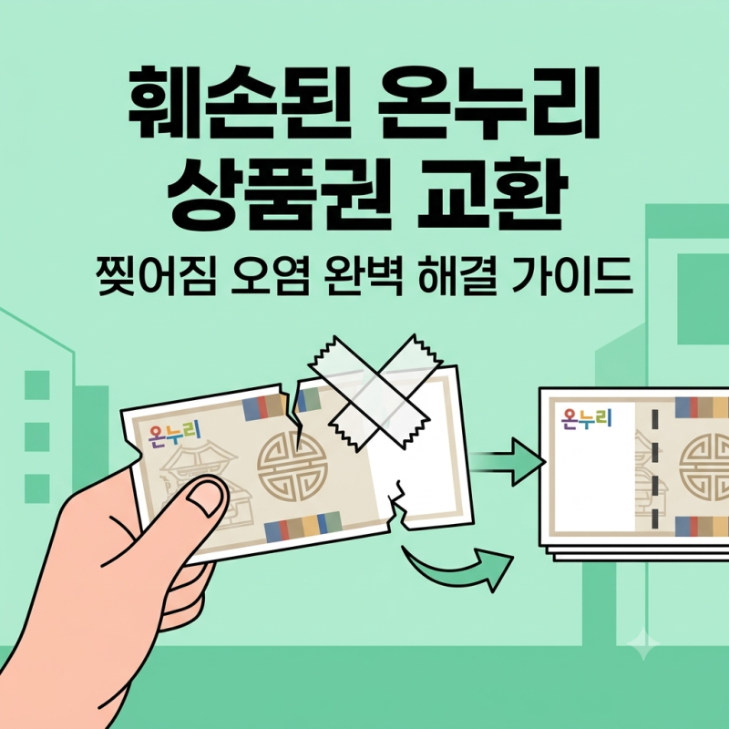 온누리 상품권 훼손되거나 찢어졌을 때 교환 기준 안내