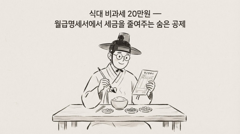 식대 비과세 20만원 — 월급명세서에서 세금을 줄여주는 숨은 공제
