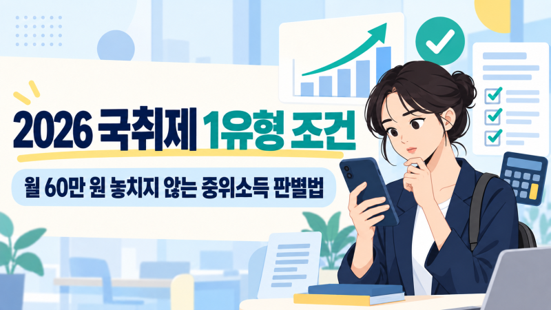 "알바비 몇만 원 때문에 탈락?" 2026 국민취업지원제도 1유형 자격조건 팩트체크