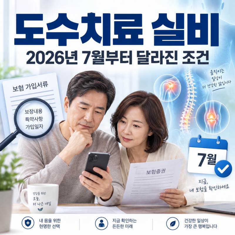 도수치료 실비, 2026년 7월부터 완전히 달라졌습니다