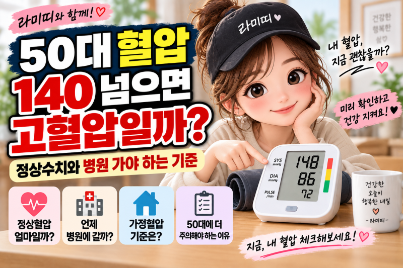 50대 혈압 140 넘으면 고혈압일까?｜정상수치와 병원 가야 하는 기준