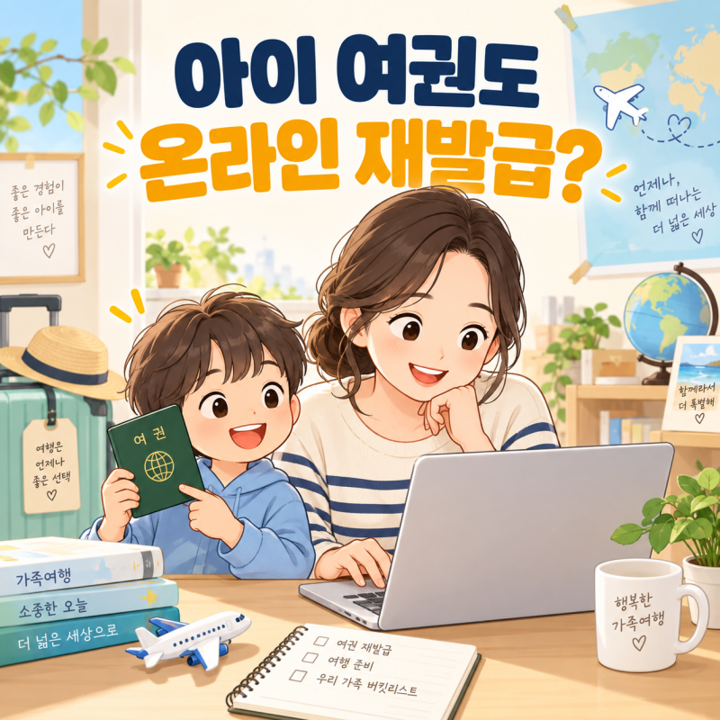 “아이 여권도 온라인 갱신된다고?” 미성년자 여권 재발급 준비물·기간