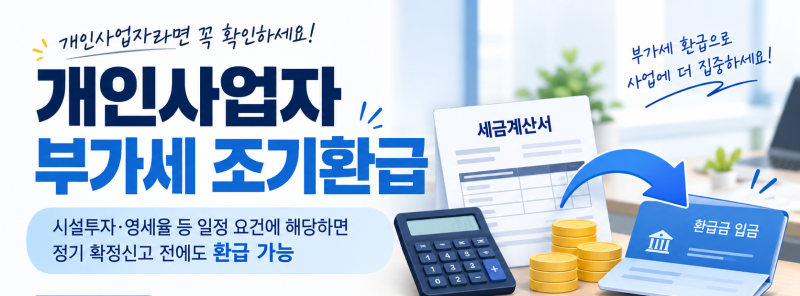 ★개인사업자 부가세 조기환급신고 기간 및 방법★