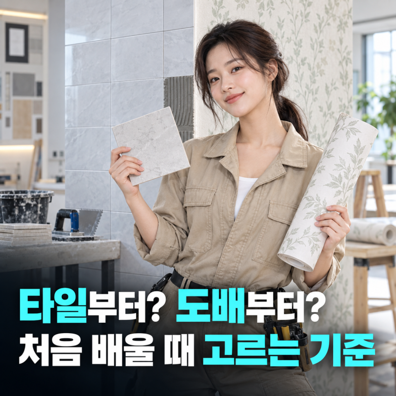 타일 배울까, 도배 배울까?｜초보가 직업 고르는 현실 기준 5가지 (자격증, 현장, 수입)