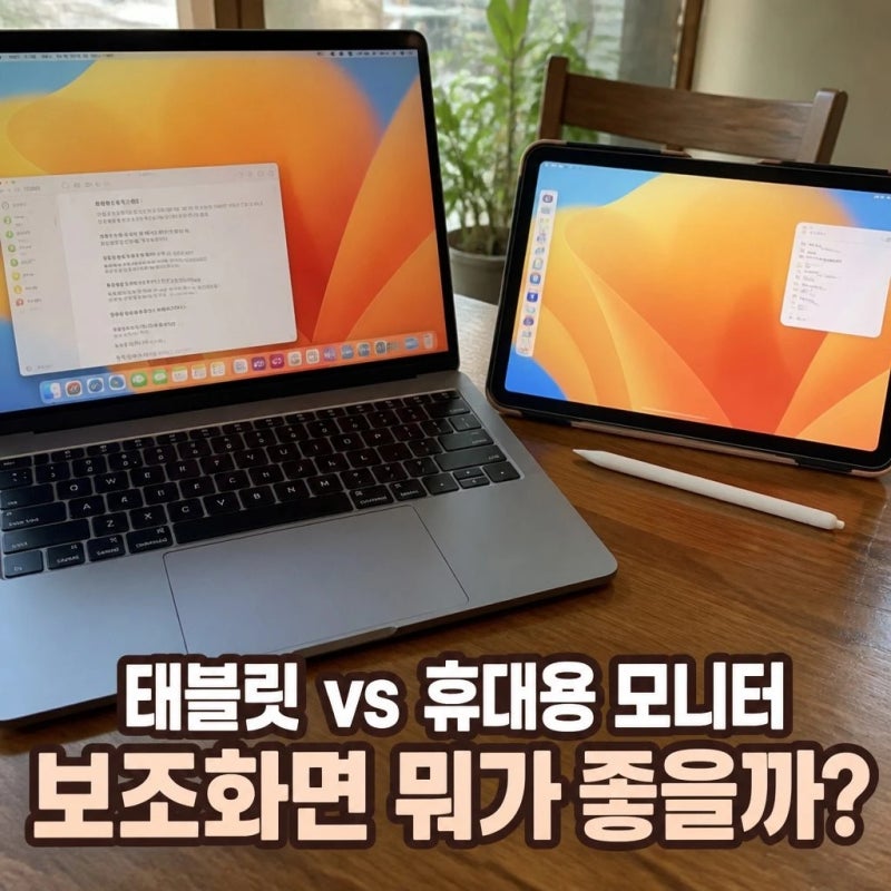 휴대용 서브 모니터 대신 태블릿 써도 될까?