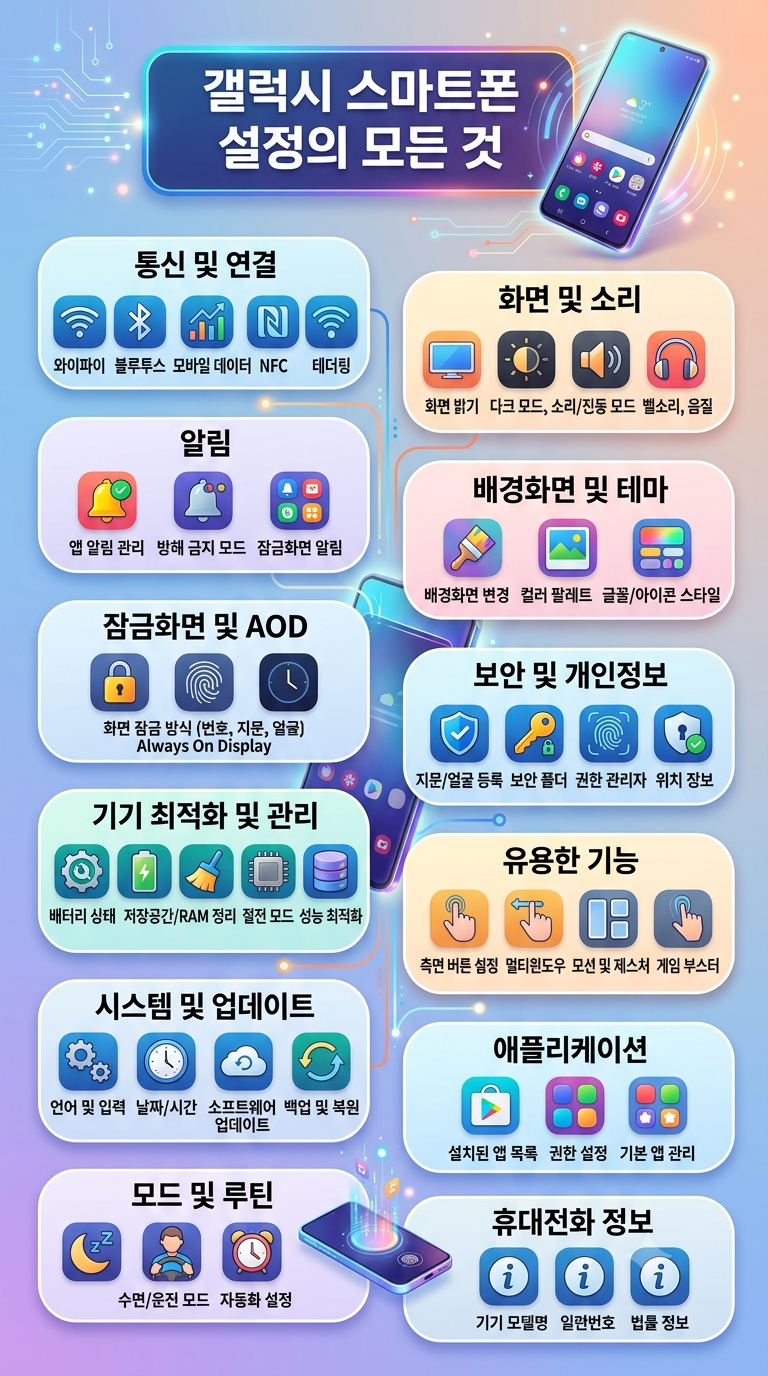 스마트폰 초보자를 위한 갤럭시 설정 가이드 시니어 필수 설정