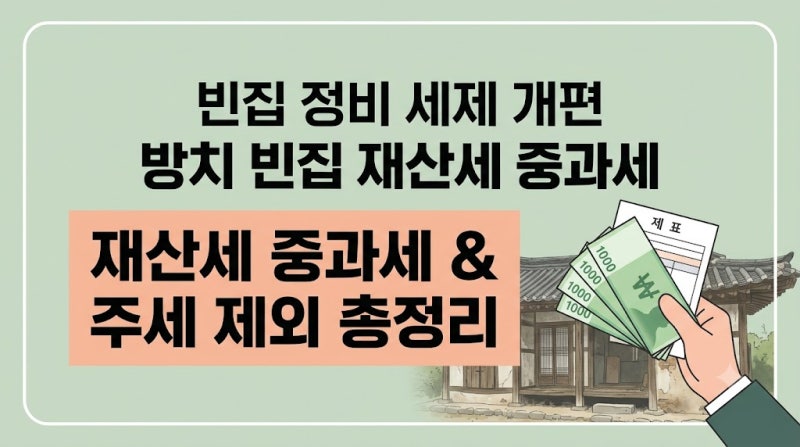 빈집 정비 세제 개편 방치 빈집 재산세 중과세 및 주택분 제외 총정리