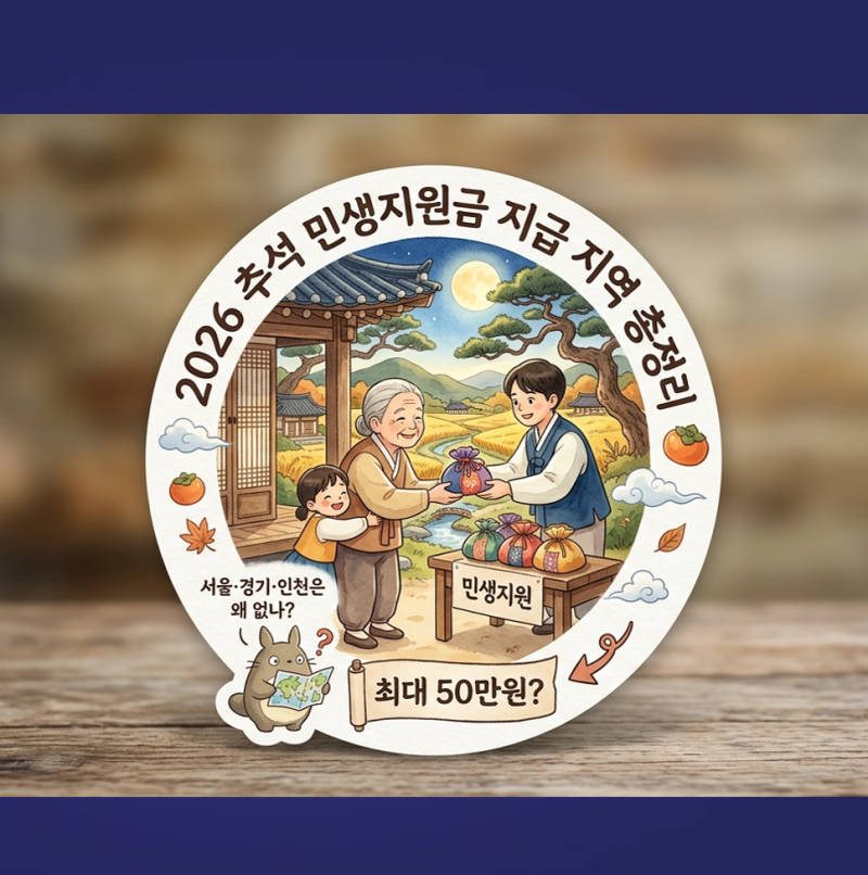 2026 추석 민생지원금 지급 지역 총정리, 최대 50만원? 서울 경기 인천은 왜 없나