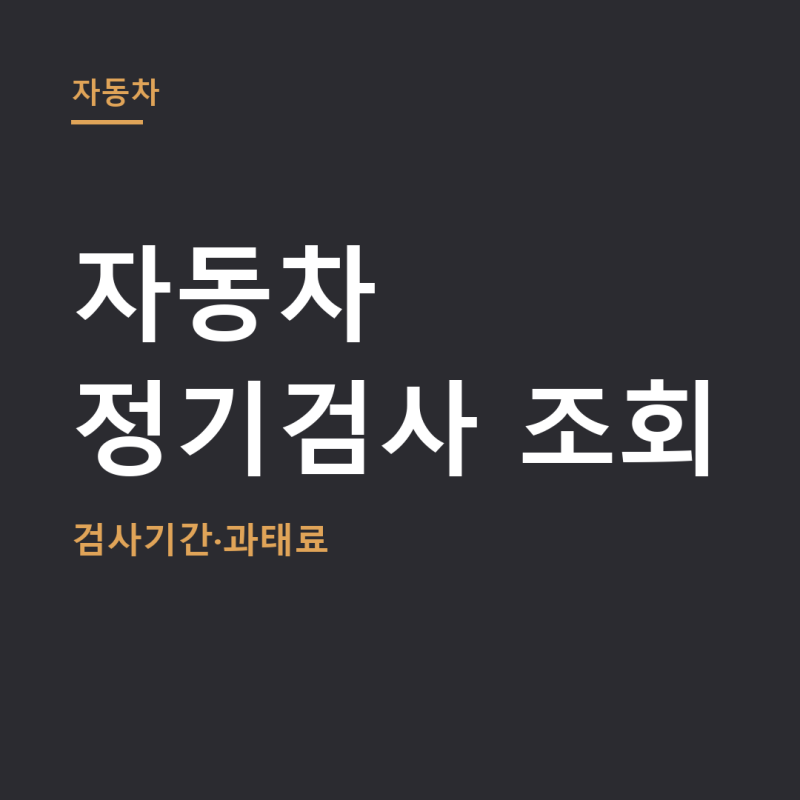 자동차 정기검사 조회 총정리 (+검사기간, 과태료)