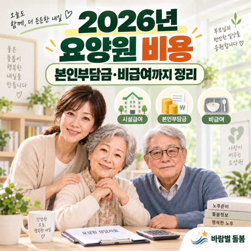 2026년 요양원 비용, 본인부담금·비급여까지 정리