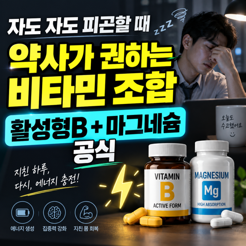 만성피로 영양제 조합 (직장인·수험생 피로 뚫는 약사 권장 복용법)