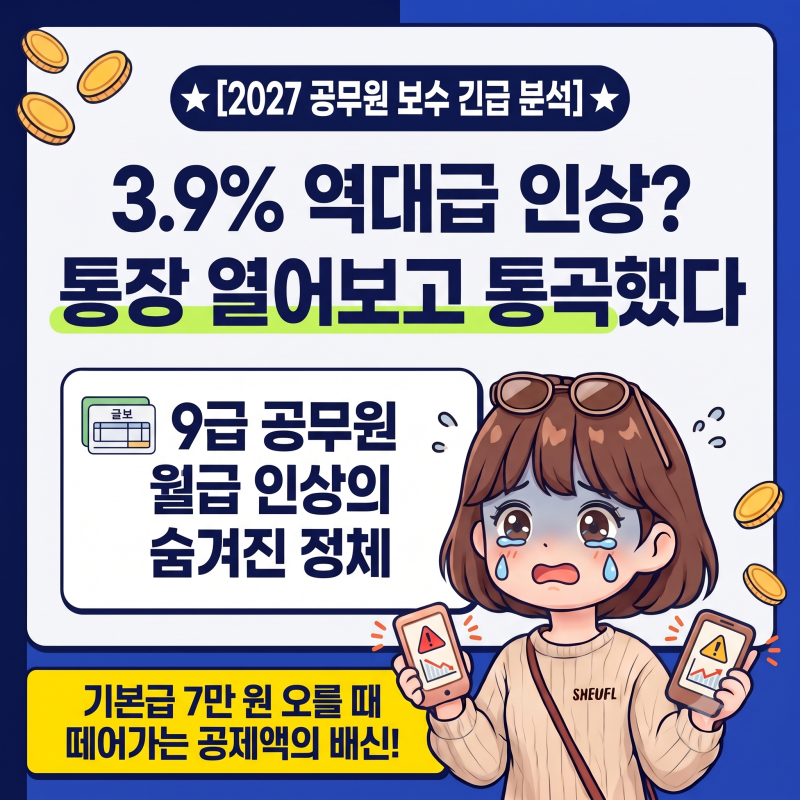 3.9% 올려준다더니 실수령액 보고 통곡? 2027년 공무원 봉급표 인상의 숨겨진 정체