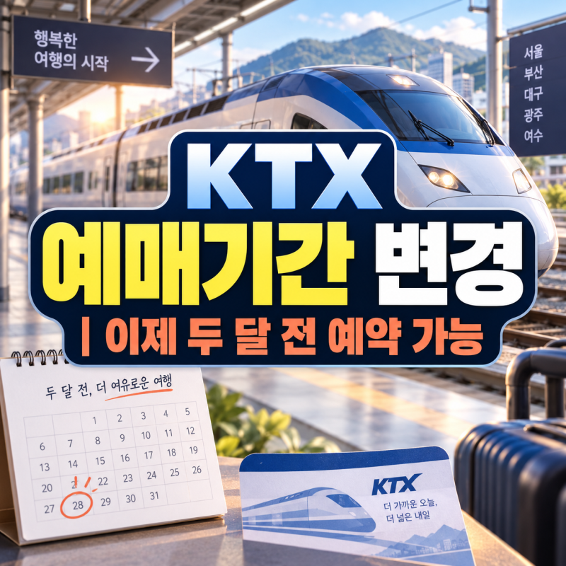 KTX 예매기간 변경 | 이제 두 달 전 예약 가능