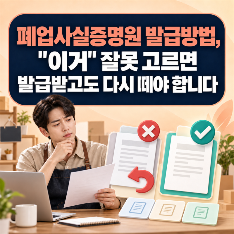 폐업사실증명원 발급방법, "이거" 잘못 고르면 발급받고도 다시 떼야 합니다