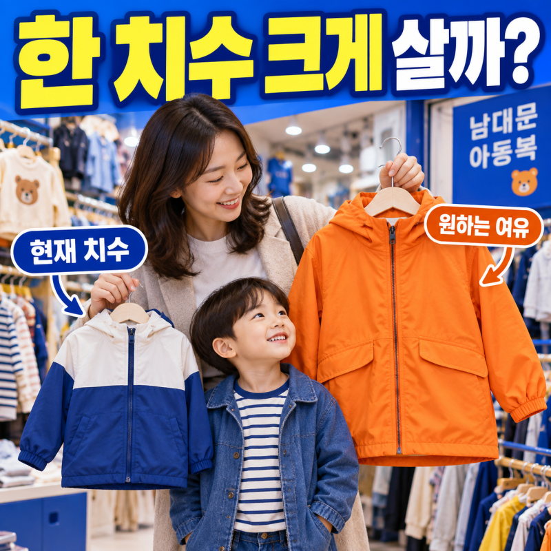 금방 큰다고 한 치수 크게? 남대문 아동복 살 때 고민되는 사이즈