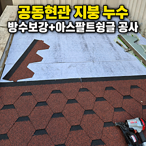 부천 공동현관 지붕 누수 보수, 아스팔트 슁글 철거부터 재시공까지