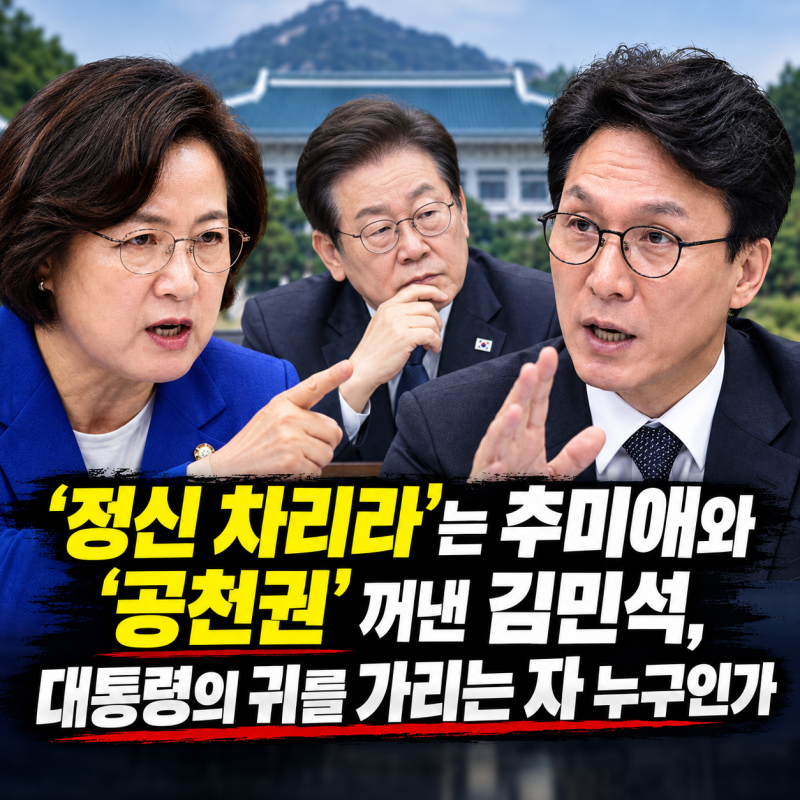 '정신 차리라'는 추미애와 '공천권' 꺼낸 김민석, 대통령의 귀를 가리는 자 누구인가