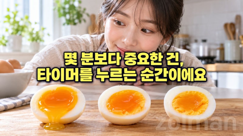 달걀 반숙하는 법, 노른자가 매번 달랐던 이유는 타이머 누르는 시점에 있었어요